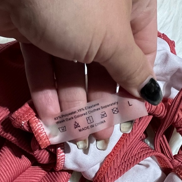 Shein coral ribbed one piece swimsuit size L - Picture 5 of 5
